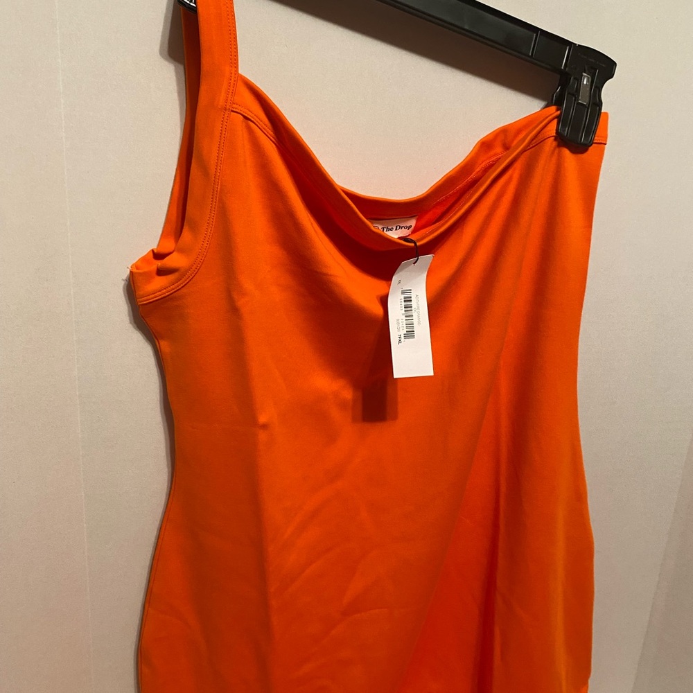 Others Follow Orange Asymmetrical Backless Dress